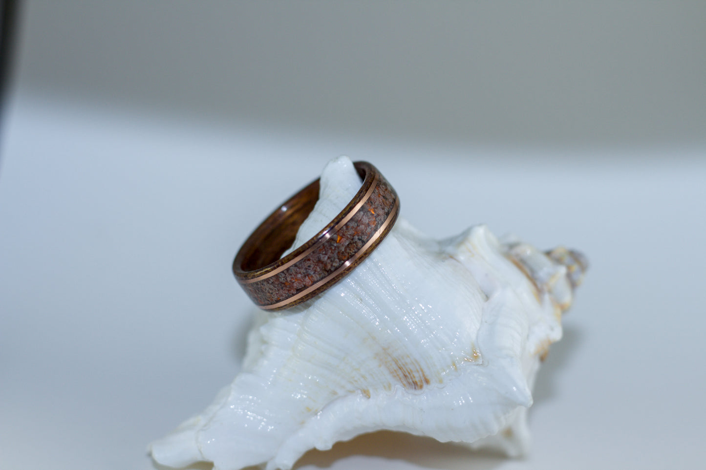 Redwood with Quartz and Copper Inlay