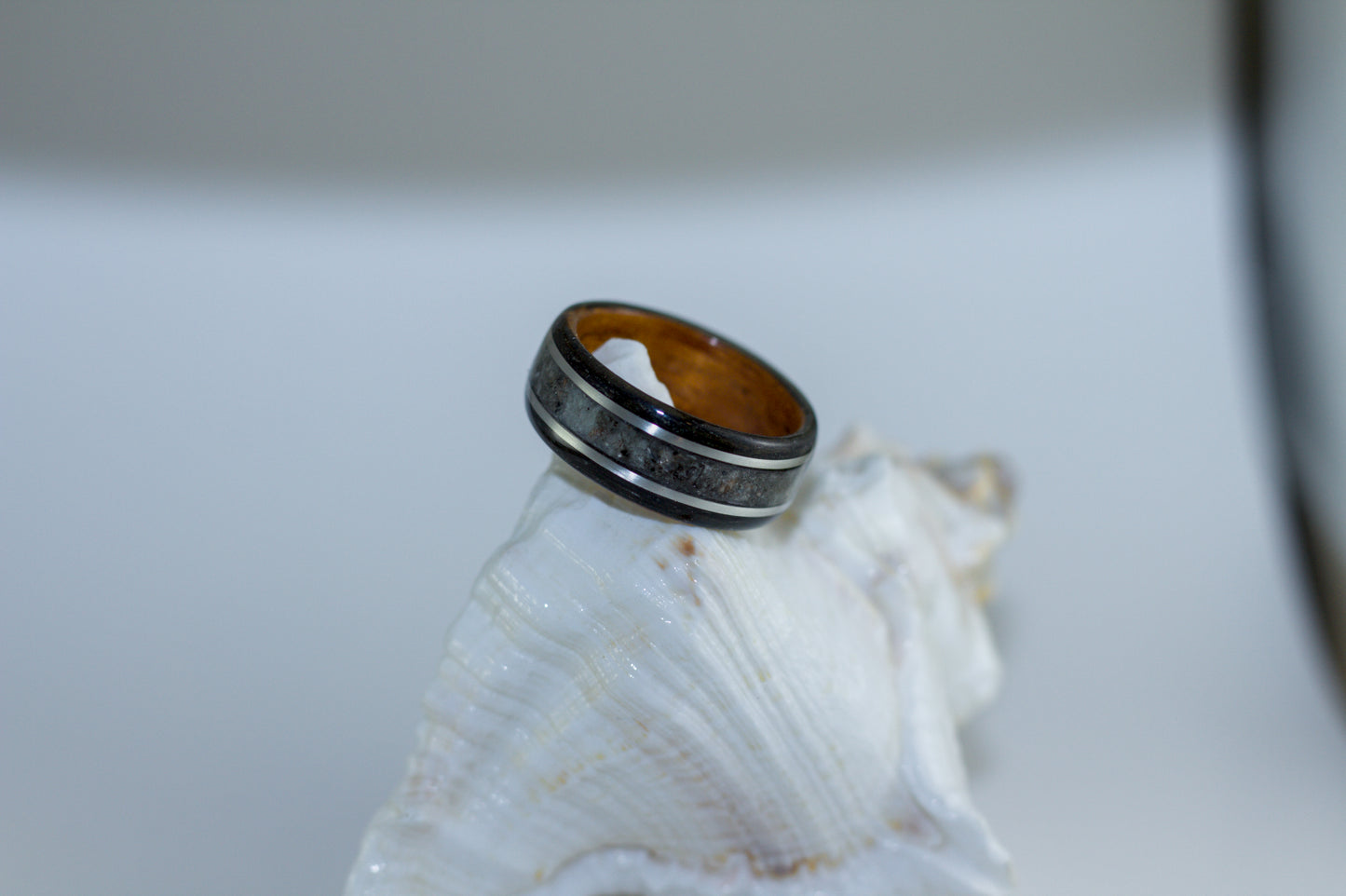 Fumed Oak and Walnut with Quartz and Sterling Silver Inlay