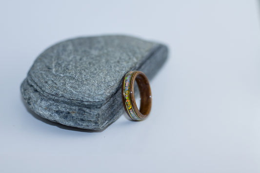 European Oak with White Opal and Brass Inlay