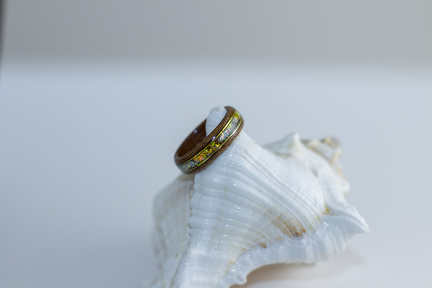 European Oak with White Opal and Brass Inlay