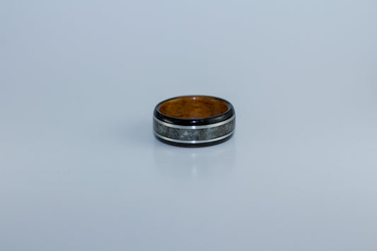 Fumed Oak and Walnut with Quartz and Sterling Silver Inlay