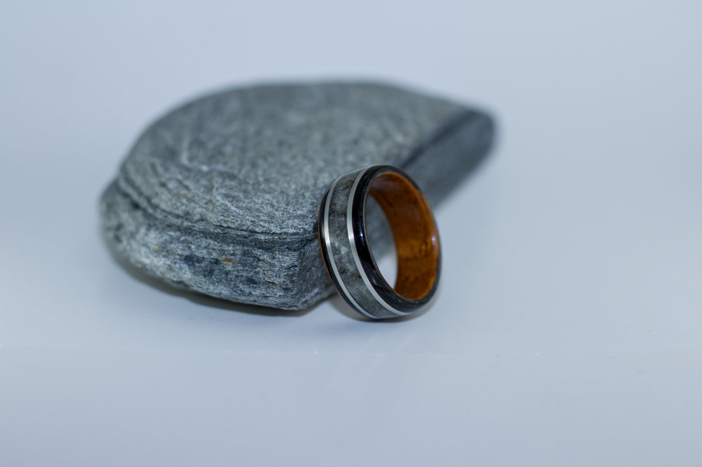 Fumed Oak and Walnut with Quartz and Sterling Silver Inlay