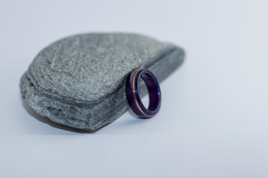 Purple Dyed Oak with Copper Inlay